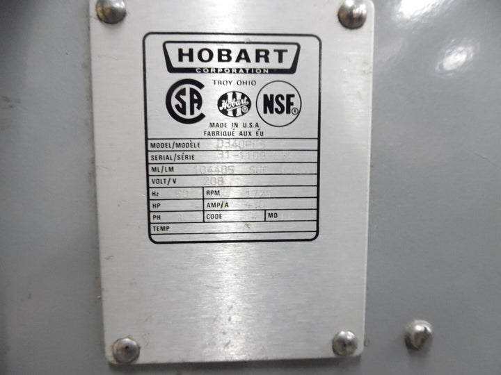 Used Hobart D340PFS 40 Quart Dough mixer 208V Phase 3 - Continental Restaurant Equipment