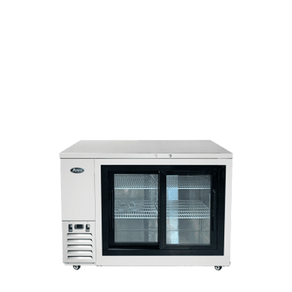 Atosa SBB48SGGRAUS1 48″ Shallow Depth Back Bar Cooler with Glass Sliding Doors
