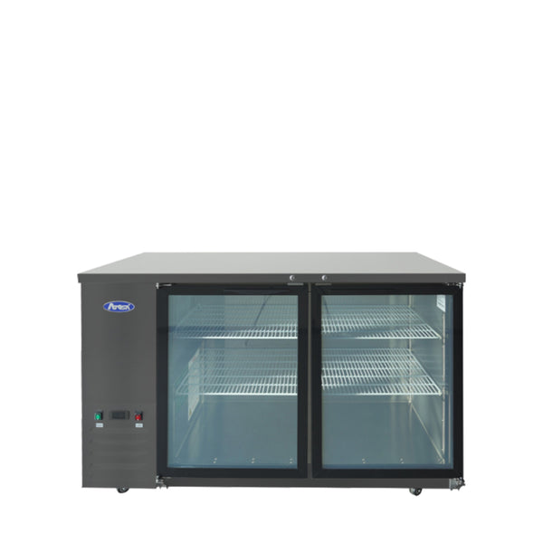 Atosa SBB59GGRAUS2 59″ Black Shallow Depth Back Bar Cooler with Glass Doors
