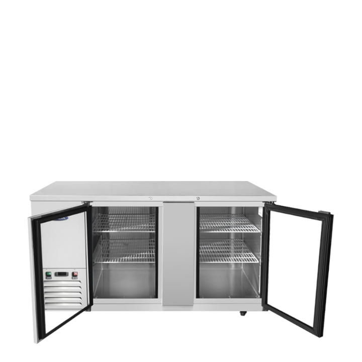 Atosa SBB69GGRAUS1 69″ Shallow Depth Back Bar Cooler with Glass Doors - Continental Restaurant Equipment