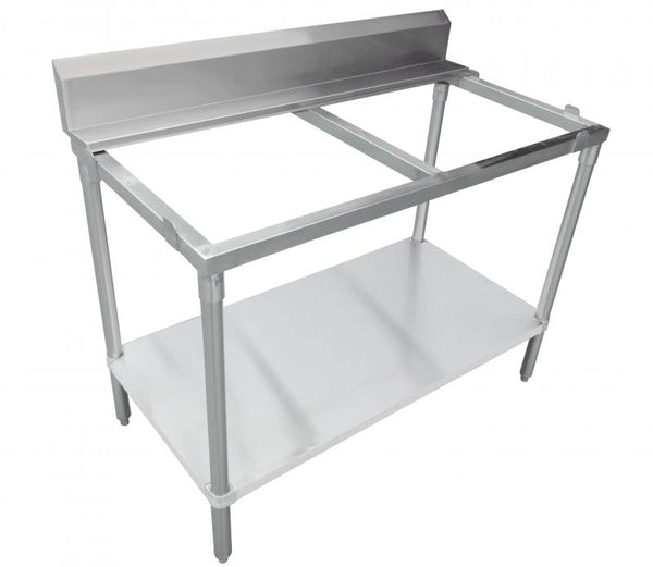 30″ x 72″ solid poly top table with 6″ backsplash item: 41281 - Continental Restaurant Equipment