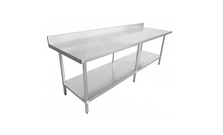 24″ x 96″ Stainless Steel Work Table with 4″ Backsplash item: 22085 - Continental Restaurant Equipment