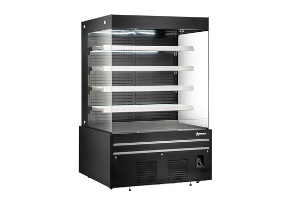 Omcan  RS-CN-1500 60” Grab-and-Go Black Open Front Refrigerated Showcase – 33.90 cu.ft. (960 L) - Continental Restaurant Equipment