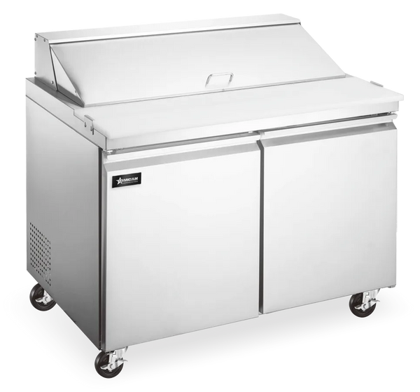 Omcan  PT-CN-0920-HC 36″ Refrigerated Prep Table, 2 Doors, 9 cu.ft. Capacity