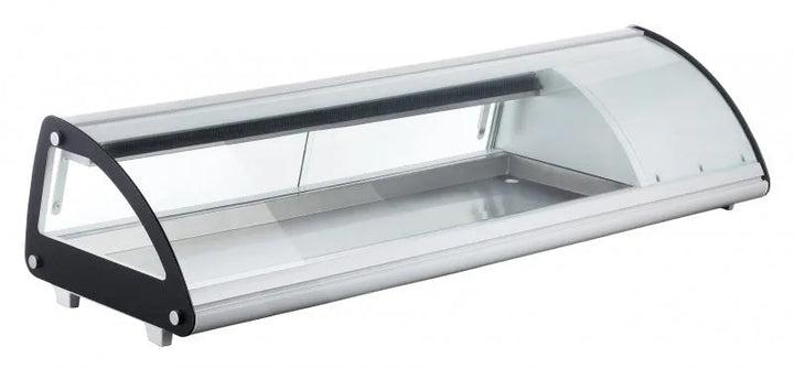 Omcan  RS-CN-0063-SC 52″ Refrigerated Sushi Showcase with Curved Glass and 1.84cu.ft. / 52L Capacity – 110V, 180W - Continental Restaurant Equipment