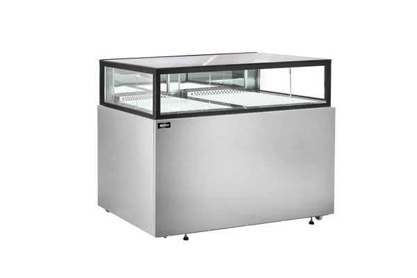 Omcan  RE-CN-0060 60” Stainless Steel Flat Top Refrigerated Showcase, 474 L (16.7 cu.ft.), 110V/60Hz/1Ph