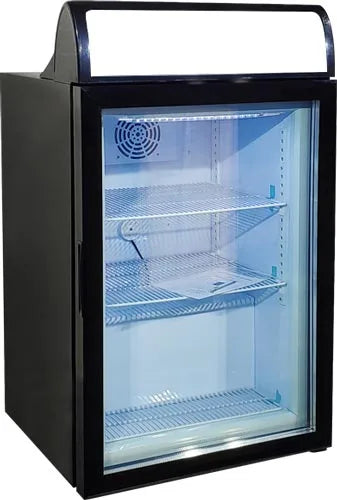 Omcan  FR-CN-0098 23″ Countertop Display Freezer with Top Lightbox, 98 Liter (3.46 cu.ft.) Capacity, Black - Continental Restaurant Equipment