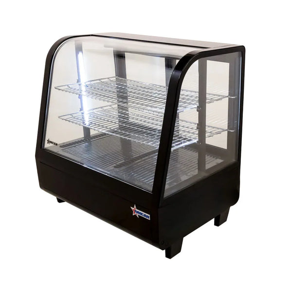 Omcan  RS-CN-0100-E 27” Black Countertop Refrigerated Display with 3.5cu.ft. / 100L Capacity – 110V, 170W