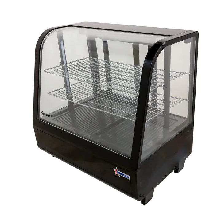 Omcan  RS-CN-0100-E 27” Black Countertop Refrigerated Display with 3.5cu.ft. / 100L Capacity – 110V, 170W - Continental Restaurant Equipment