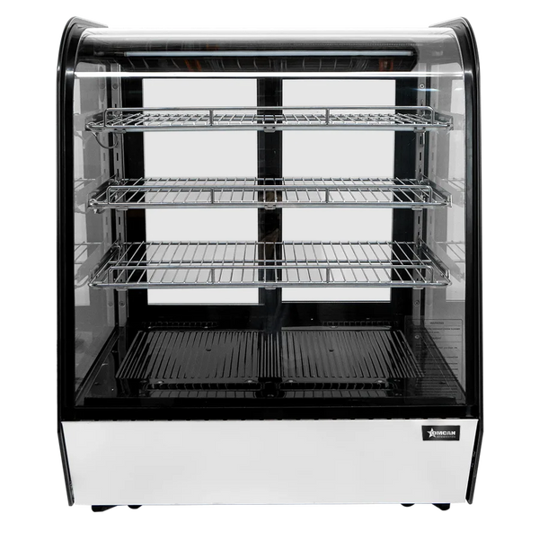 Omcan  RC-CN-0145C 28″ Countertop Curve Glass Refrigerated Display with 5 cu.ft. (145 Liters) Capacity – 110-120V, 350W
