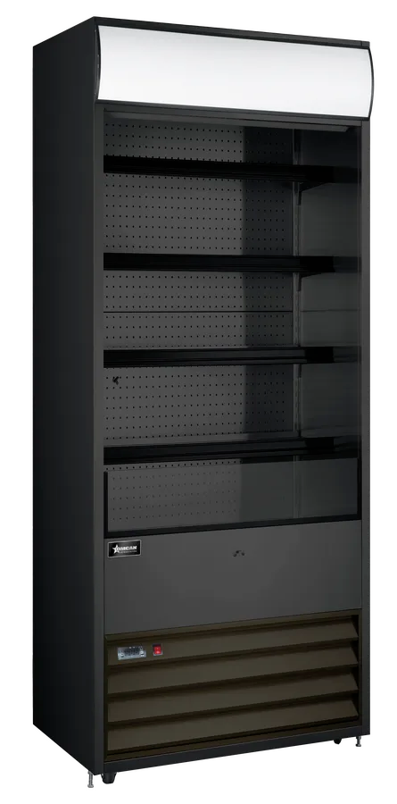 Omcan  RS-CN-0440-B 30″ Black Grab-and-Go Refrigerated Showcase, 440 L (15.5 cu.ft.), 1700W, 120V / 60Hz / 1Ph - Continental Restaurant Equipment