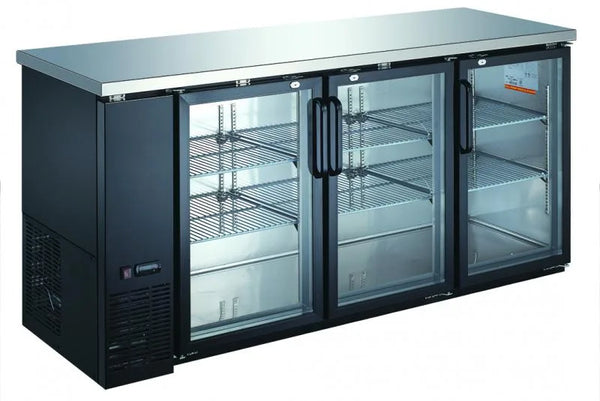 Omcan  BB-CN-0020-GH 73" Triple Glass Door Back Bar Cooler with 19.6 cu. ft. capacity