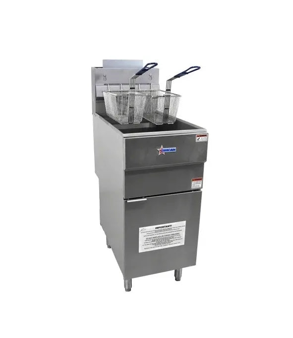 Omcan  CE-CN-0023-FP 35-40 lb. Propane Gas Floor Fryer – 90,000 BTU