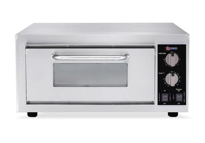 Omcan  CE-CN-0016HD 25″ Single Chamber Electric Pizza Oven with Pizza Stone for 16″ Pizza – 1.7 kW, 120V - Continental Restaurant Equipment