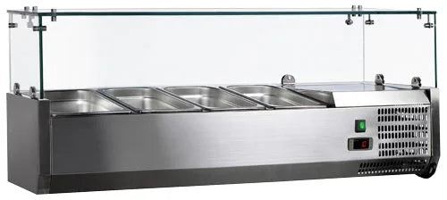 Omcan  RS-CN-0004-P 47" Refrigerated Topping Rail with Glass Guard