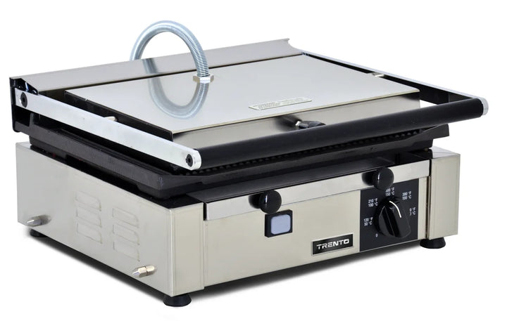 Omcan  PG-IT-0610-R Elite Series 10″ x 14″ Single Panini Grill with Top and Bottom Grooved Grill Surface - Continental Restaurant Equipment