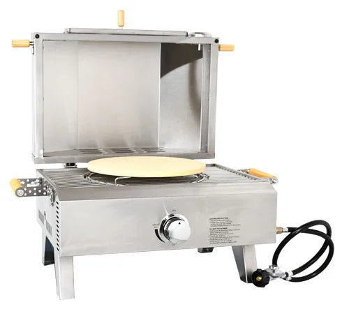Omcan  CE-CN-0748 Stainless Steel Propane Pizza Oven with Foldable Legs 12,000 BTU - Continental Restaurant Equipment