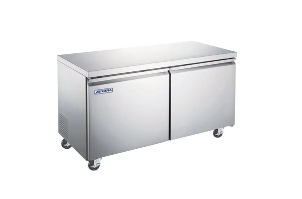 Omcan  RE-CN-0015E-HC Aurora 60″ Undercounter Refrigerator 2 Doors, Stainless Steel, 15 cu.ft. (425L) Capacity – 110V, 285W