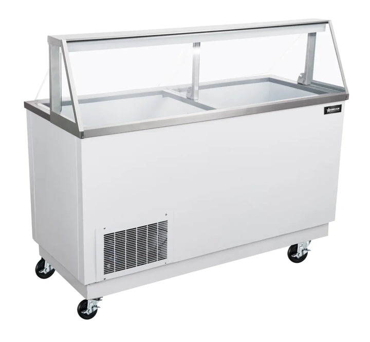 Omcan  FR-CN-0068 68” Ice Cream Dipping Display with Sneeze Guard - Continental Restaurant Equipment