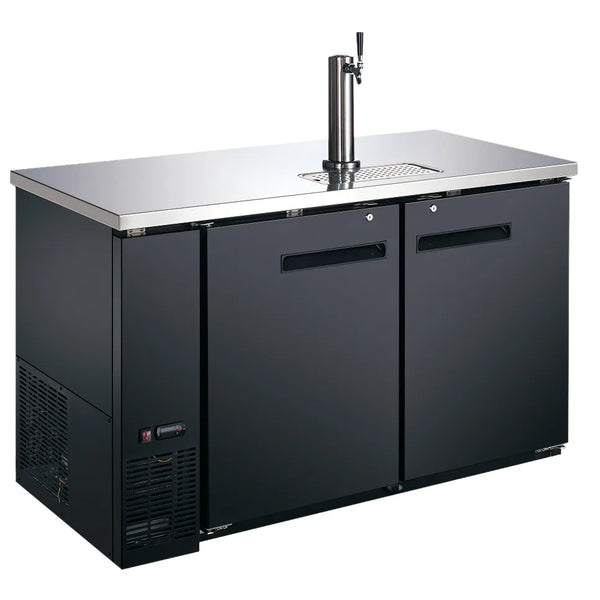 Omcan  BD-CN-0019-HC 59″ Double Solid Doors Kegerator / Beer Dispensers with One Tap – 19 cu.ft. Capacity - Continental Restaurant Equipment