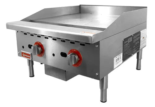 Omcan  CE-CN-G24-TP 24″ Countertop Gas Griddle 2 Burners with Thermostatic Control – 56,000 BTU