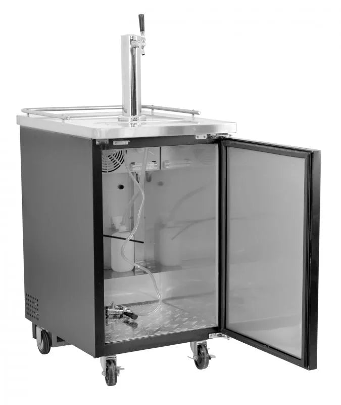Omcan  BD-CN-0007-HC 24″ Single Solid Door Kegerator / Beer Dispenser with 1 Tap – 6.5 cu.ft. Capacity - Continental Restaurant Equipment