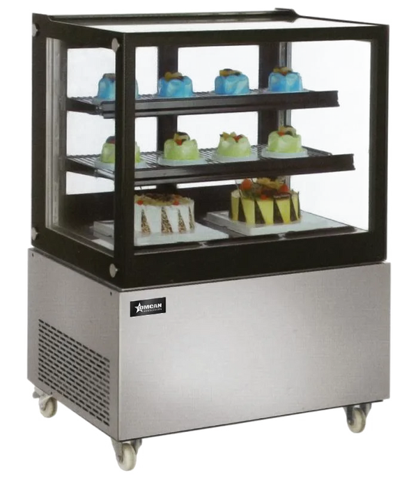 Omcan 48-inch Square Edge Refrigerated Floor Display Case with 370 L capacity