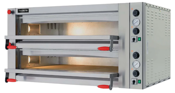 Omcan  PE-IT-0048-D Trento Fuoco Series 43″ Double Chamber Pizza Oven with 27.6″ Chamber, Mechanical Display – 13.2 kW, 220V, 3 Ph - Continental Restaurant Equipment