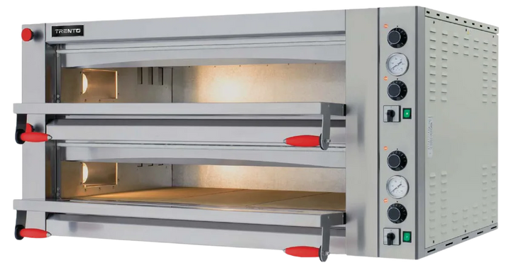 Omcan  PE-IT-0048-D Trento Fuoco Series 43″ Double Chamber Pizza Oven with 27.6″ Chamber, Mechanical Display – 13.2 kW, 220V, 3 Ph - Continental Restaurant Equipment
