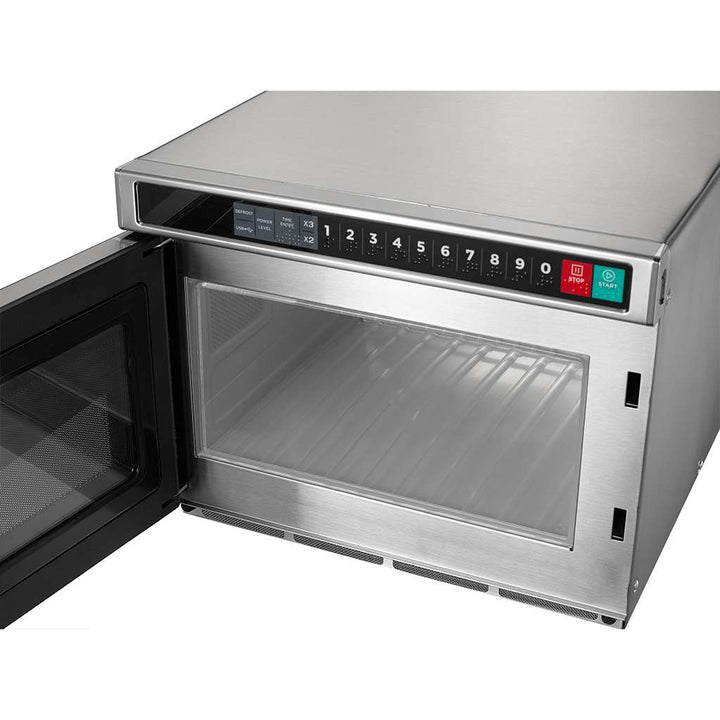 Midea 1217G1A 0.6 Cu. Ft. 1800W Push Button Heavy Duty Commercial Microwave - Continental Restaurant Equipment