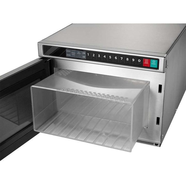 Midea 1217G1A 0.6 Cu. Ft. 1800W Push Button Heavy Duty Commercial Microwave - Continental Restaurant Equipment
