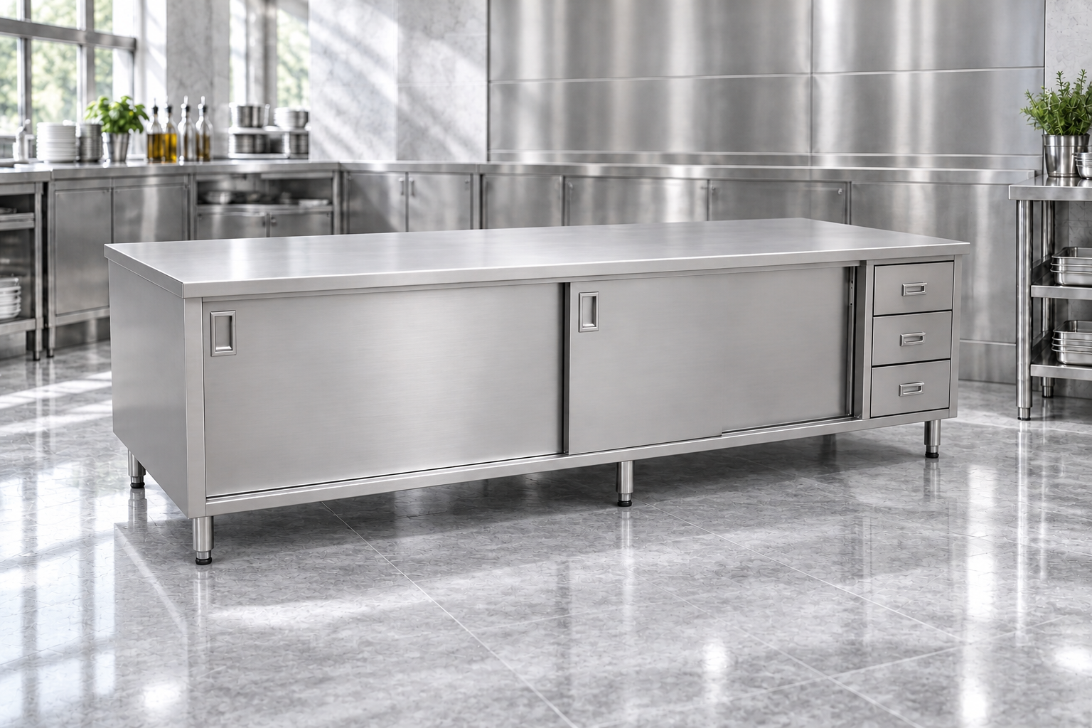 Worktables With Cabinets and Drawers equipment
