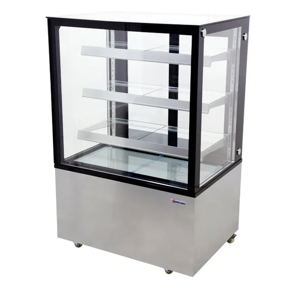 Omcan  RS-CN-0271-S 36″ Square Glass Floor Refrigerated Display Case, 13.77 cu.ft (390 Liter)