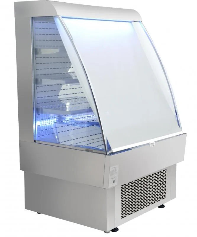 Omcan  RS-CN-0380 39″ Grab-and-Go Open Refrigerated Floor Display Showcase, 380 Liter (13.42 cu.ft) – 110V, 1.7 HP (1280 W) - Continental Restaurant Equipment