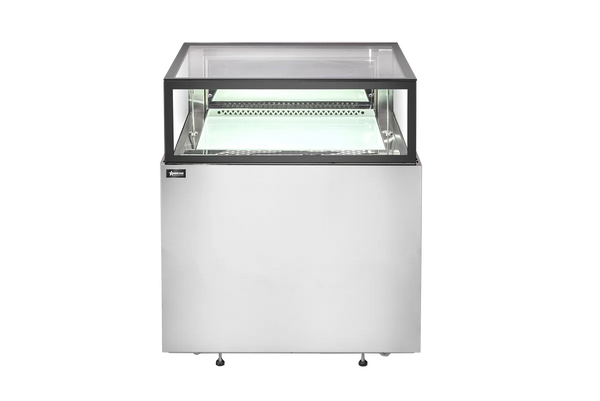 Omcan  RE-CN-0036 36” Stainless Steel Flat Top Refrigerated Showcase, 272 L (9.6 cu.ft.), 110V/60Hz/1Ph