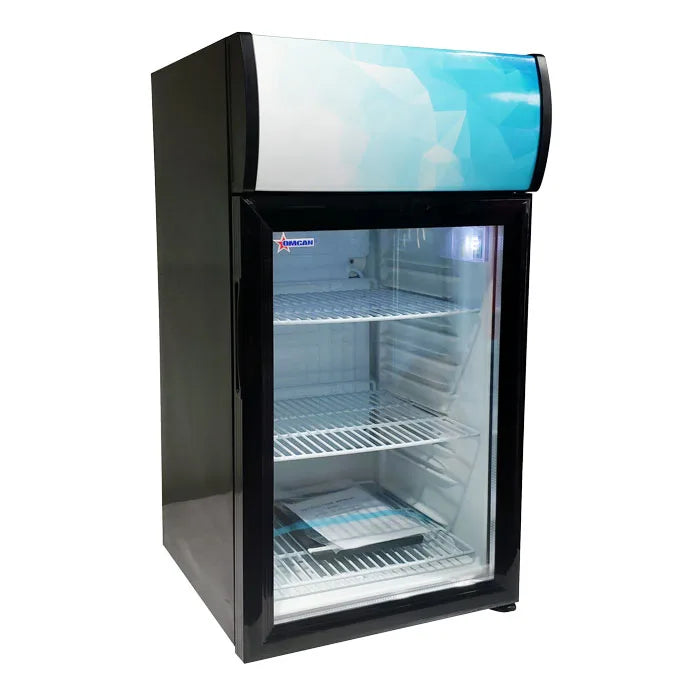 Omcan  RS-CN-0052-B 17″ Countertop Display Refrigerator with 52 Liter (1.84 cu.ft.) Capacity, Black - Continental Restaurant Equipment