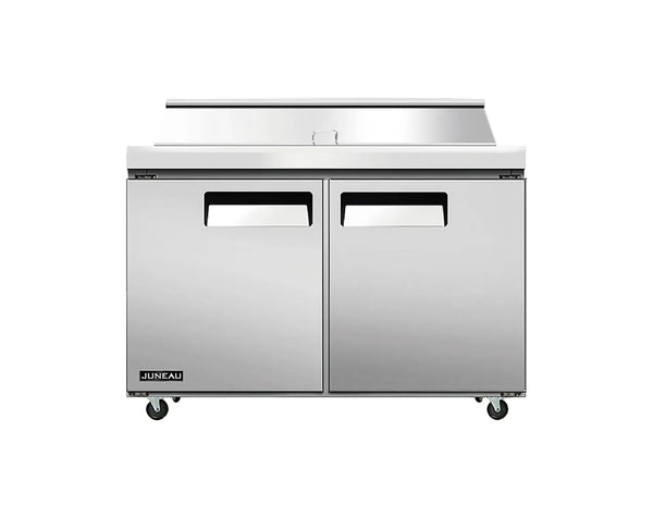 Omcan  PT-TH-1194-HC Juneau 48″ Refrigerated Prep Table, 2 Doors, 6.7 cu.ft. (187 Liter) Capacity – 115V, 510W