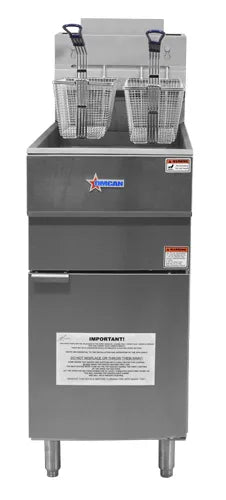 Omcan  CE-CN-0023-FP 35-40 lb. Propane Gas Floor Fryer – 90,000 BTU - Continental Restaurant Equipment
