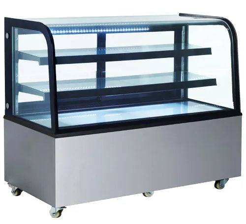 Omcan  RS-CN-0470 60" Curved Edge Refrigerated Floor Display Case with 17.7 cu.ft/500 L Capacity