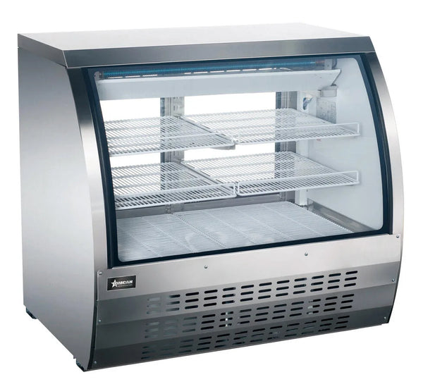 Omcan  RS-CN-0092-S 36″ Floor Refrigerated Showcase with Stainless Steel Exterior