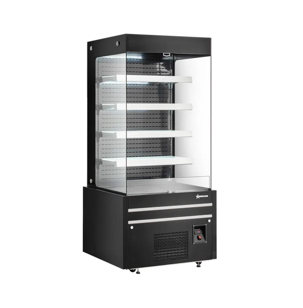 Omcan  RS-CN-0900 36” Grab-and-Go Black Open Front Refrigerated Showcase 19.77 cu.ft. (560 L) - Continental Restaurant Equipment