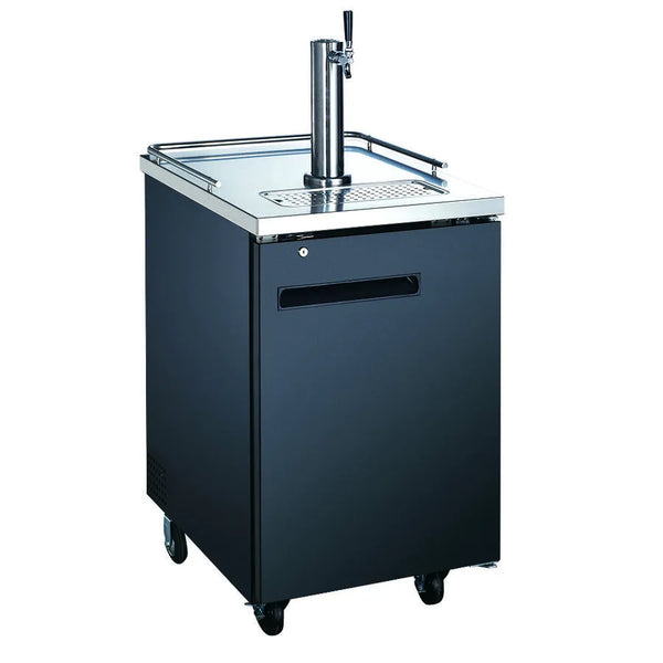 Omcan  BD-CN-0007-HC 24″ Single Solid Door Kegerator / Beer Dispenser with 1 Tap – 6.5 cu.ft. Capacity - Continental Restaurant Equipment