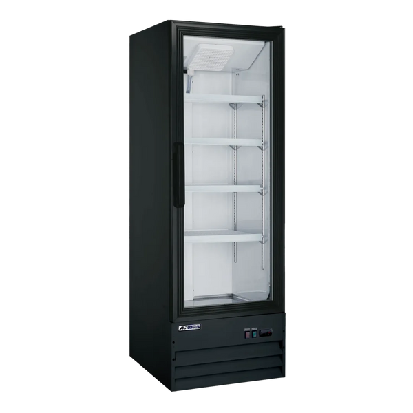 Omcan  RE-CN-0009EB-HC 22" Aurora Black Glass Door Refrigerator 1 Door - Continental Restaurant Equipment