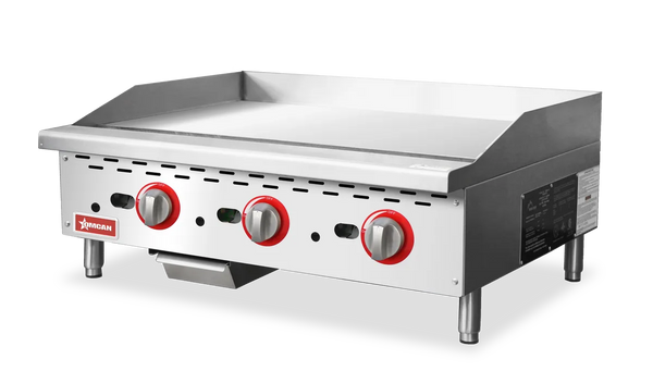 Omcan  CE-CN-G36-TP 36″ Countertop Gas Griddle 3 Burners with Thermostatic Control – 84,000 BTU