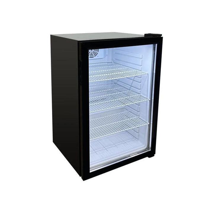 Omcan  RS-CN-0130 22″ Black Countertop Display Refrigerator with 4.5 cu.ft. (130 L)  Capacity – 110V, 95W - Continental Restaurant Equipment