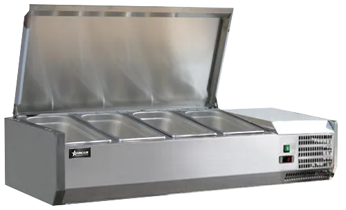 Omcan  RS-CN-0004-PSS 46" Refrigerated Topping Rail with Stainless Steel Cover