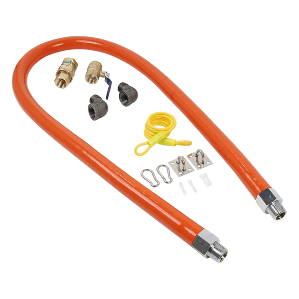 Omcan 3/4″ x 60″ Commercial Gas Hose Connector Kit, cETLus/UL - Continental Restaurant Equipment