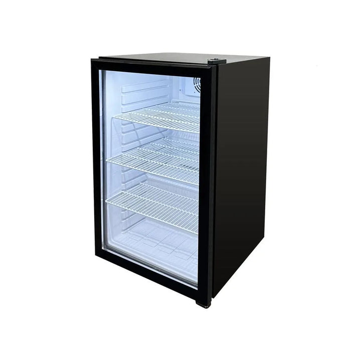 Omcan  RS-CN-0130 22″ Black Countertop Display Refrigerator with 4.5 cu.ft. (130 L)  Capacity – 110V, 95W - Continental Restaurant Equipment