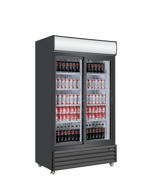 EFI C2S-39GD Glass 2 Door Black Cooler 39" - Continental Restaurant Equipment