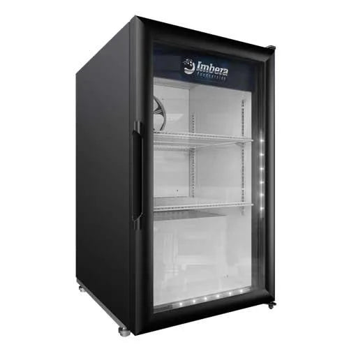 Omcan  VR06 Imbera 21″ One Glass Swing Door Refrigerator with 5 cu.ft. capacity, Black - Continental Restaurant Equipment